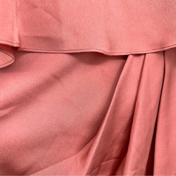 Shona Joy Luxe Frill Satin Wedding Guest Cocktail Dress Rose Women US 8 - Picture 5 of 11